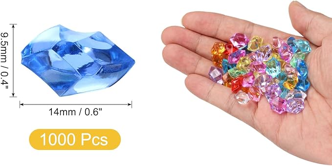 uxcell 1000pcs Fake Ice Rocks, Dazzling Clear Resin Crushed Ice Sparkling Fake - Image 2