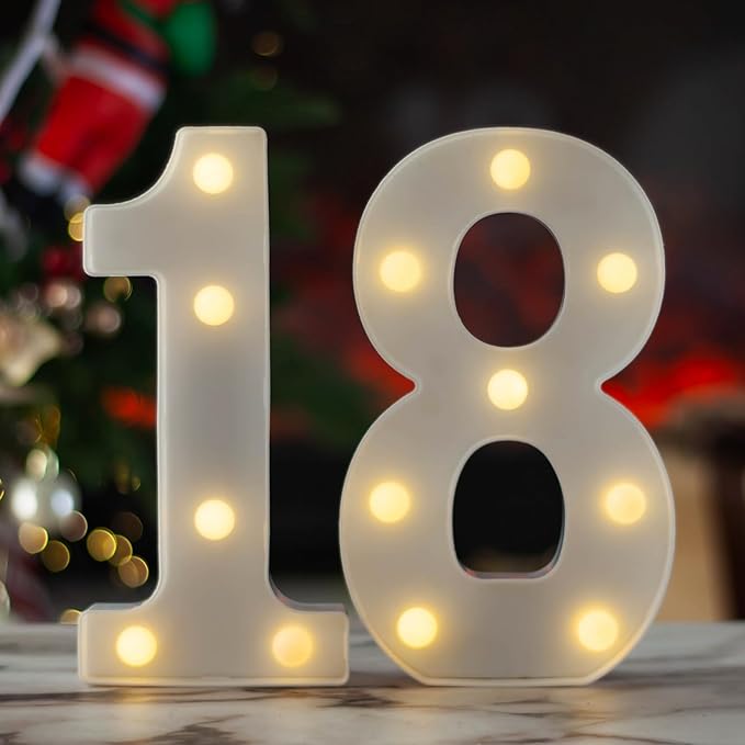 LED Marquee Letter Lights, Decorative Light Up Numbers by SKYPHAROS