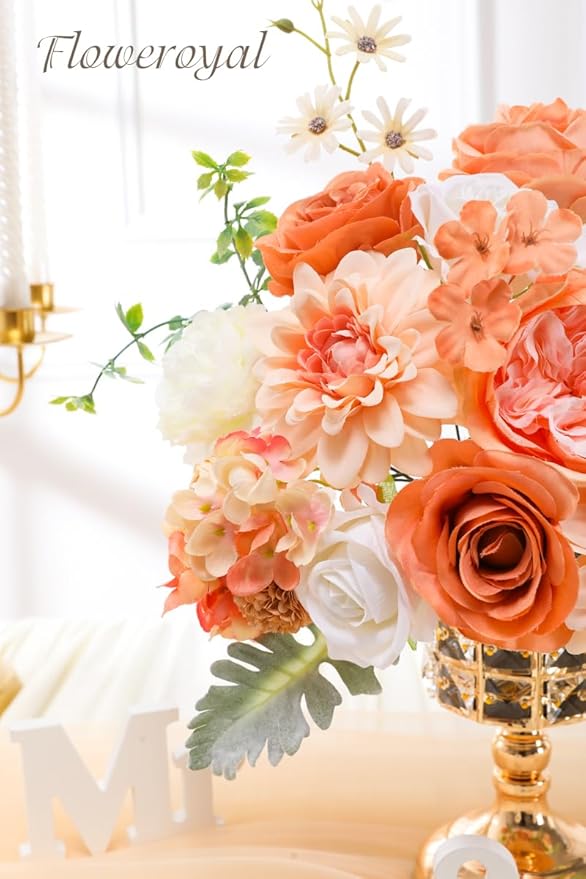 Floweroyal Artificial Flowers Combo Champagne Flowers Mix Silk Flowers Dahlia - Image 2