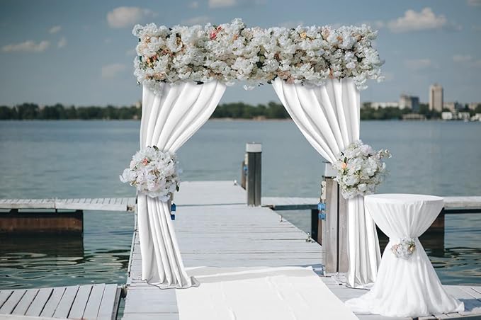Joydeco White Curtains Backdrop - Image 8