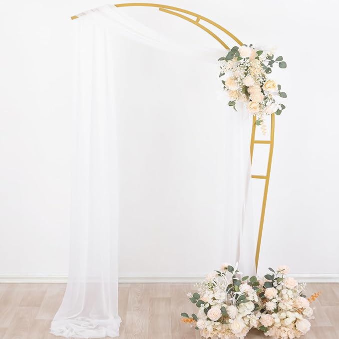 Socomi White Sheer Wedding Arch Draping Fabric 29" x 20Ft 4 Panels Outdoor - Image 3