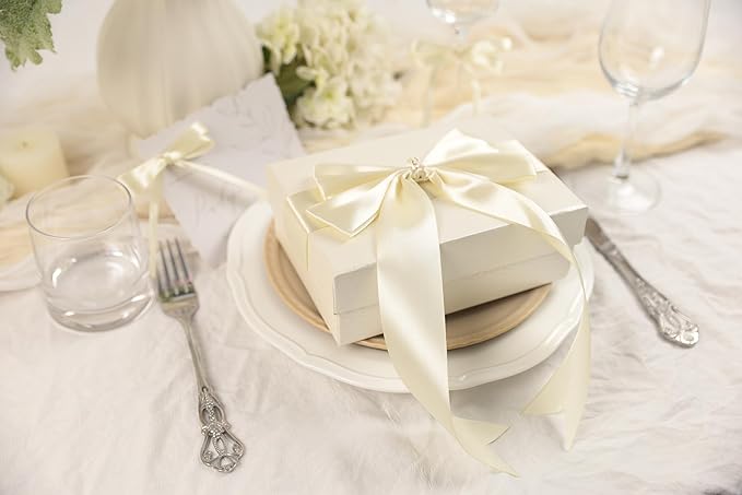 Beige Satin Ribbon 1-1/2 inch X Continuous 100 Yards, Single Face Polyester - Image 5