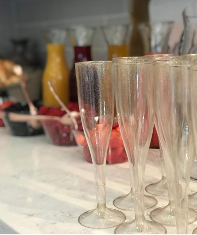 Oojami 90 Plastic 6.5 oz Disposable Champagne Flutes Ideal - Image 7