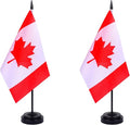 Canada Desk Flag 12" Solid Pole Deluxe Set Canadian Flags Banner Mini Small by Unknown