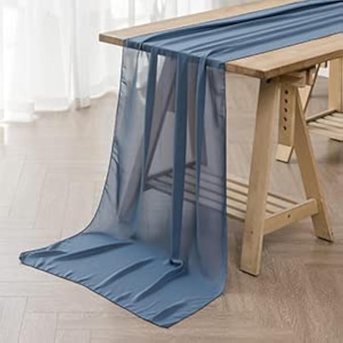 12Pack 9ft Chiffon Table Runner 14x108 Inch Sheer Romantic Table Runner by flohar