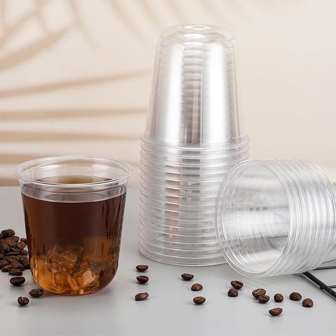 50 Pcs Disposable Stemless Glasses 12oz Crystal Plastic Wine Glasses Clear - Image 5