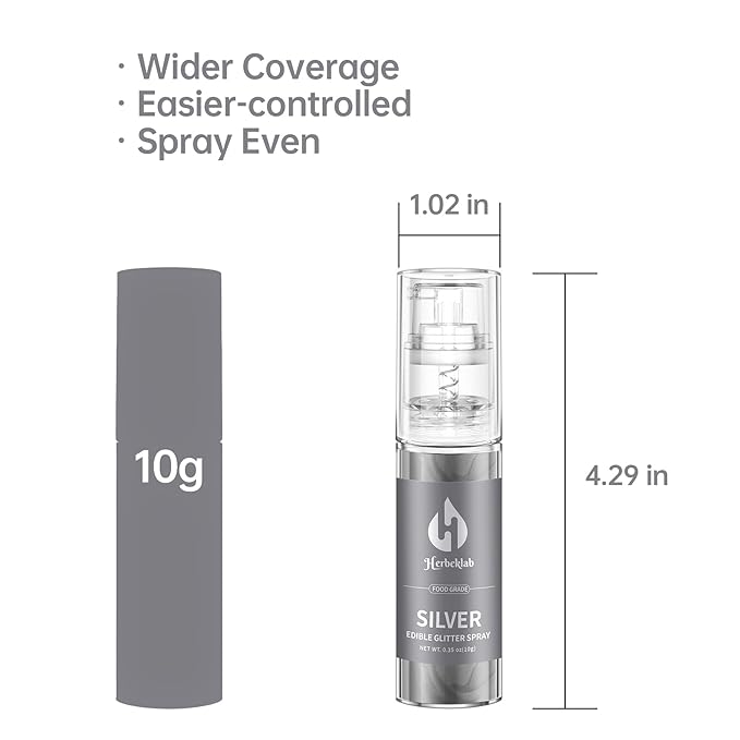 Silver Edible Glitter Spray - 10g Edible Silver Glitter - Image 3