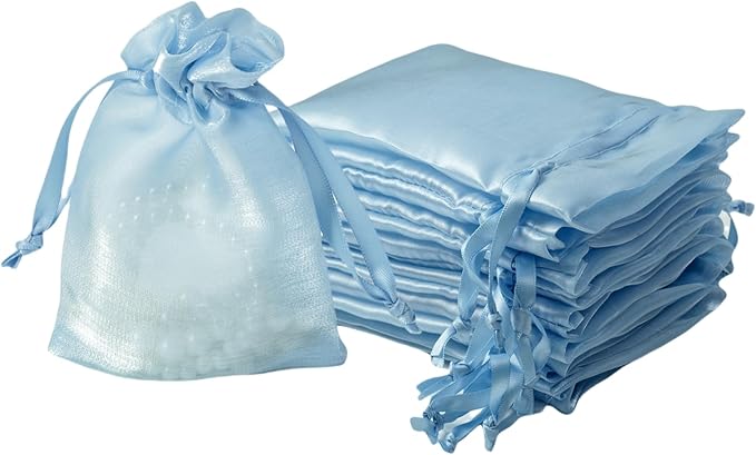 QIANF 20 Pcs Blue Small Organza Bags 3X4 inch by QIANF