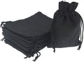 20pcs Burlap Drawstring Gift Bags, 3.9 x 5.5 Black Linen Pouches Candy Jewelry by Bezall
