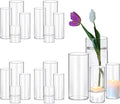 PHOSPHOR 16 PCS Glass Candle Holder, Hurricane Candle Hoder, Glass Pillar by PHOSPHOR