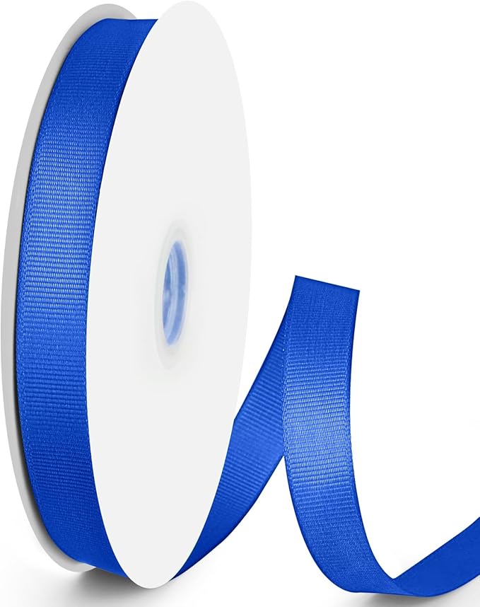 50 Yards 5/8 inch Grosgrain Ribbon, Solid Color Fabric Ribbon Perfect by VISPAD