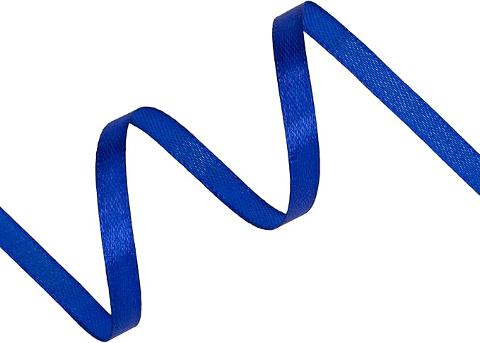 Royal Blue Satin Ribbon 1/4 inch X Continuous 100 Yards, Single Face Polyester - Image 2