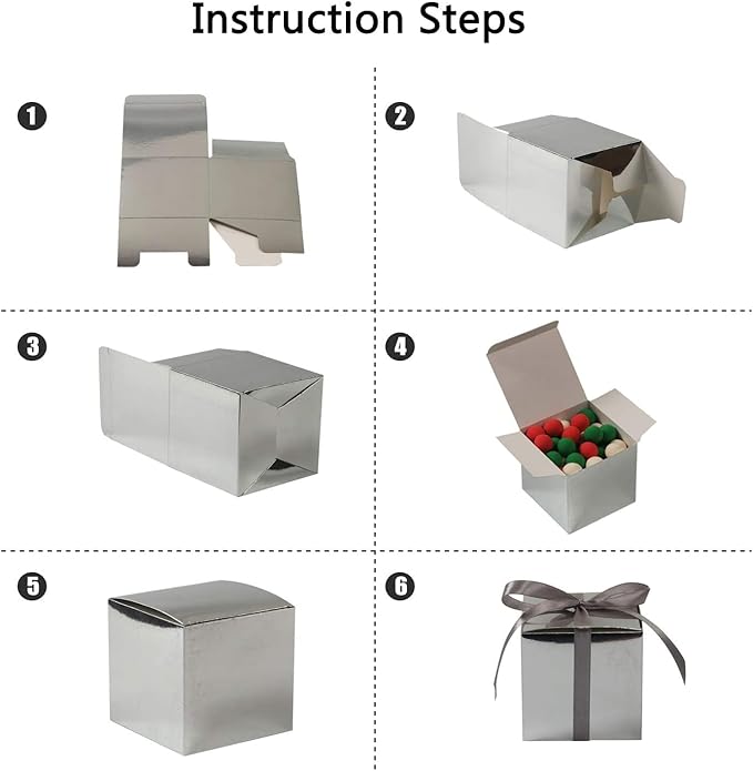 COTOPHER 25pcs Wedding Favor Boxes, Paper Gift Boxes 3x3x3 Inches Small Gift - Image 6