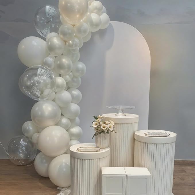 Pearl Balloons, Sand White Clear Helium Balloon Set - Image 7
