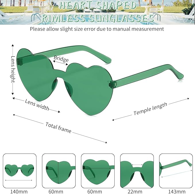 12/20/24 Pairs Heart Sunglasses - Image 2