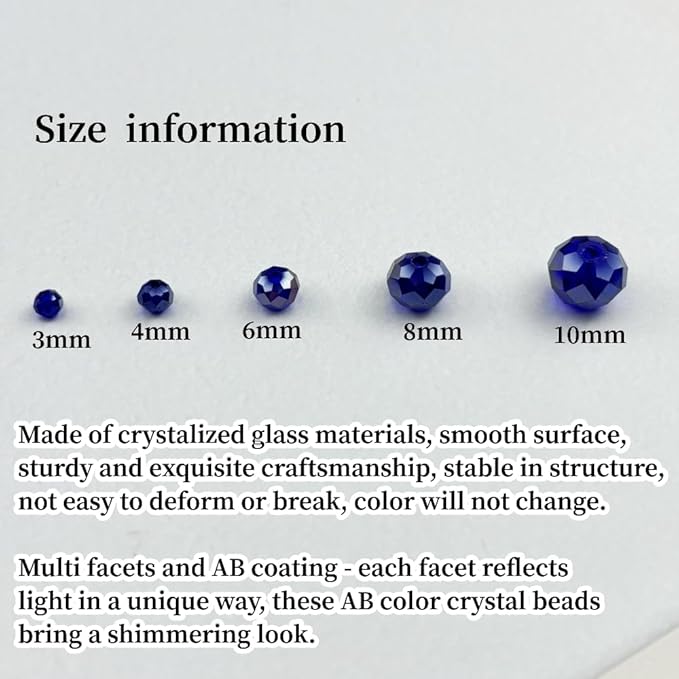 100pcs 8mm Crystal Glass Beads for Crafts Faceted Rondelle Glass Beads for - Image 2