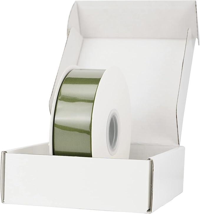 HUIHUANG 1-1/2 inch Double Face Satin Ribbon, Polyester Moss Green Ribbon 50 - Image 8