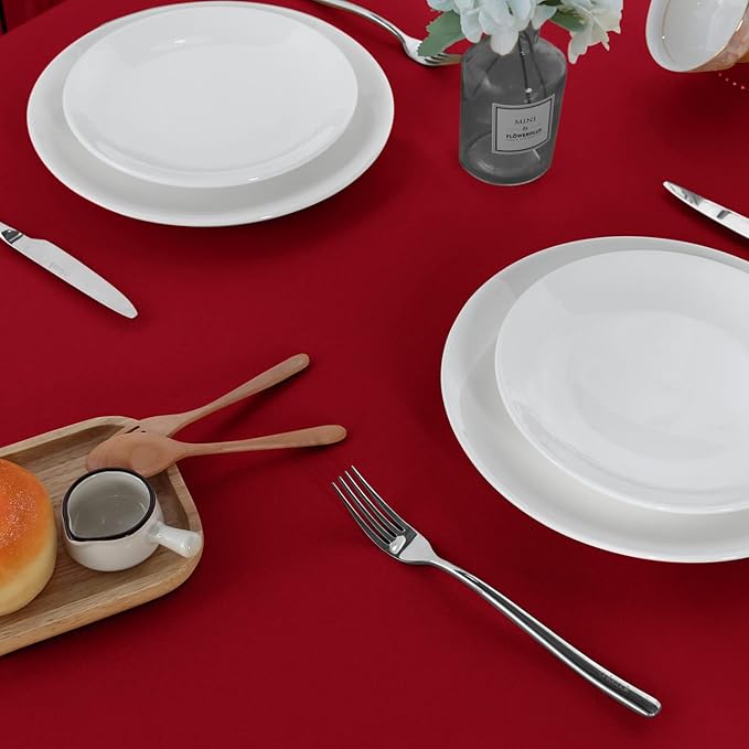 sancua 2 Pack Round Tablecloth 70 Inch Red, Stain and Wrinkle Resistant Table - Image 8