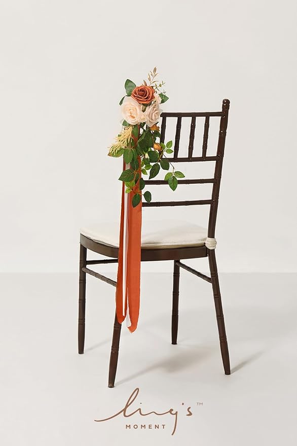 Ling's Moment 8 Wedding Artificial Aisle Pew Flowers Chair Decorations - Image 4