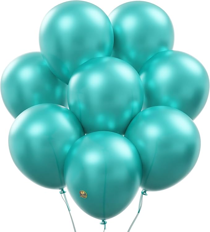 AFTERLOON® Biodegradable Balloons 24 pcs Pearlized Turquoise Blue 10 Inch by AFTERLOON%C2%AE