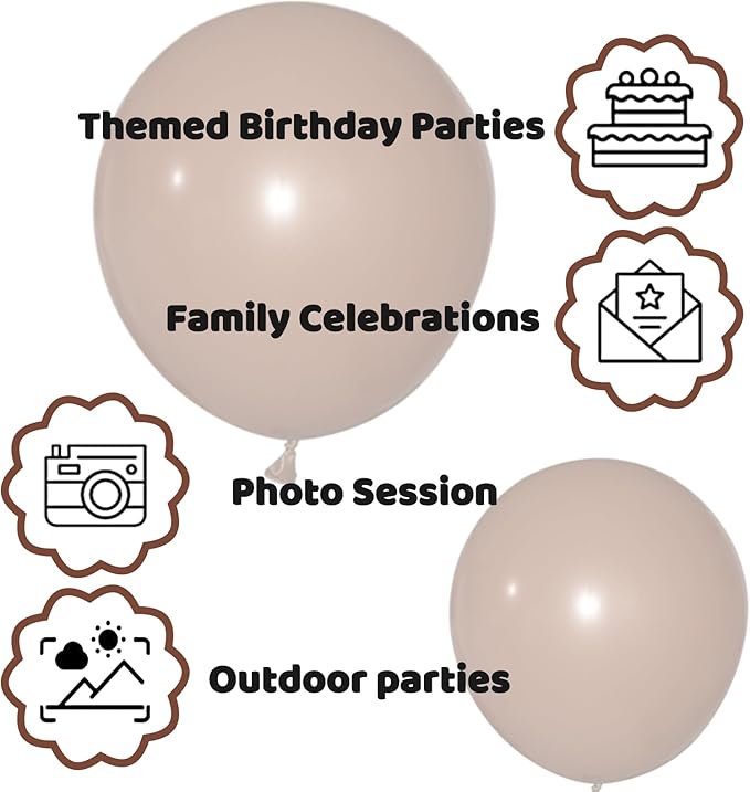 110pcs Brown Balloon 12 inch - Image 3