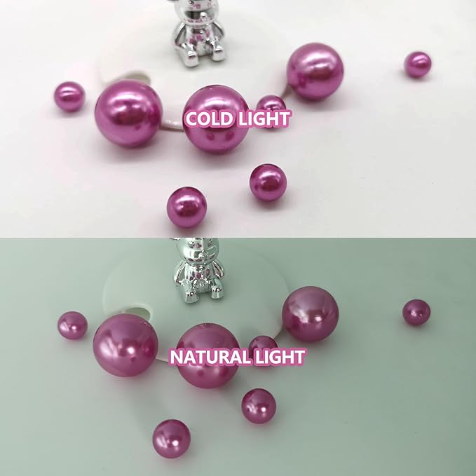 100PCS Dark Purple Faux Pearls Beads - Image 3
