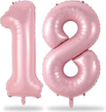 18 Foil Balloon Pastel Pink, 40 Inch Helium Number 1 & 8 Balloon by Lingqiang