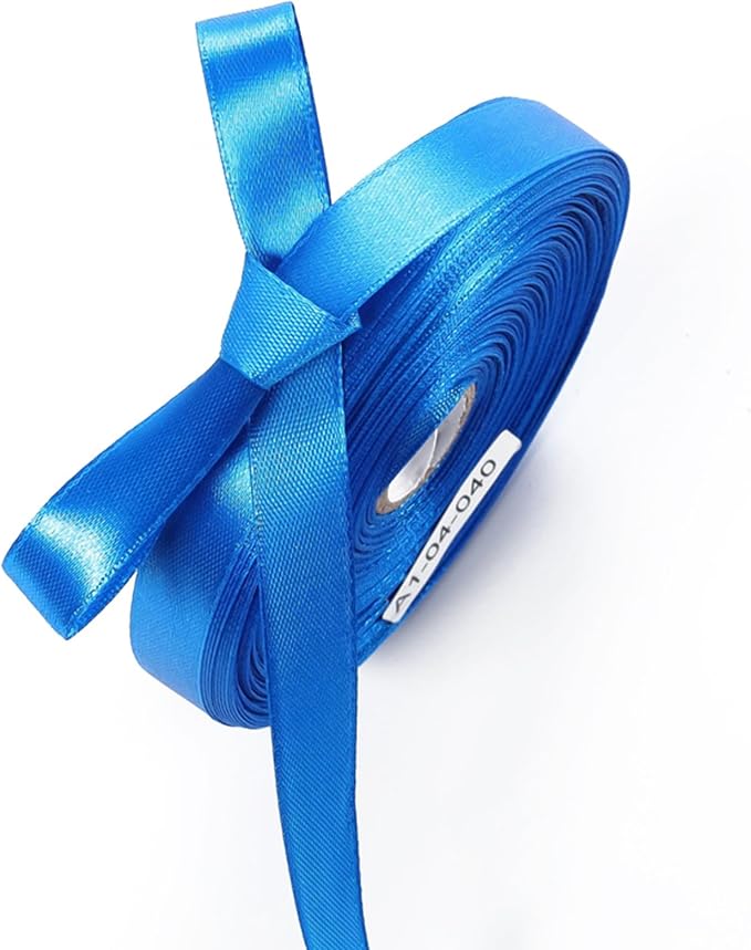 1/2" x 50 Yards Royal Blue Satin Ribbon Single Faced Fabric Ribbons by Oakarbo