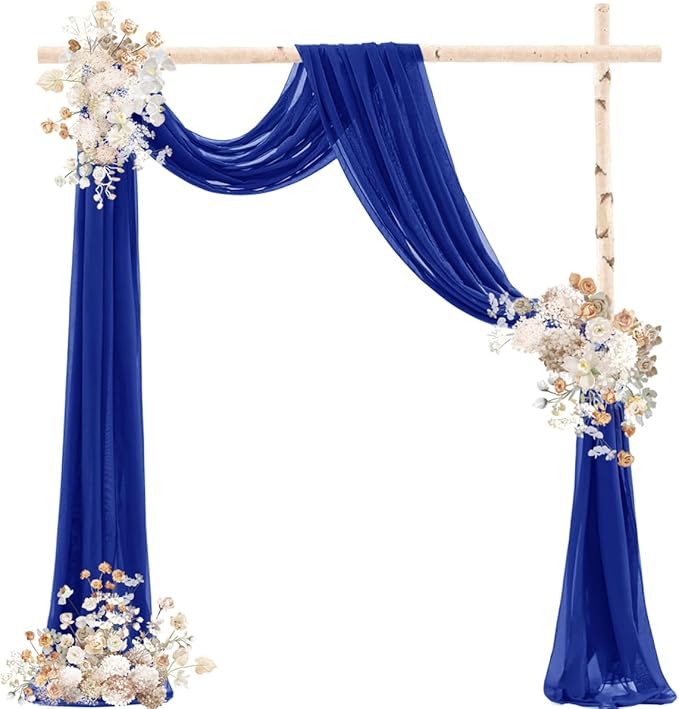 Royal Blue Wedding Arch Draping Fabric 29" x 20 FT Blue Wedding Drapes - Image 5