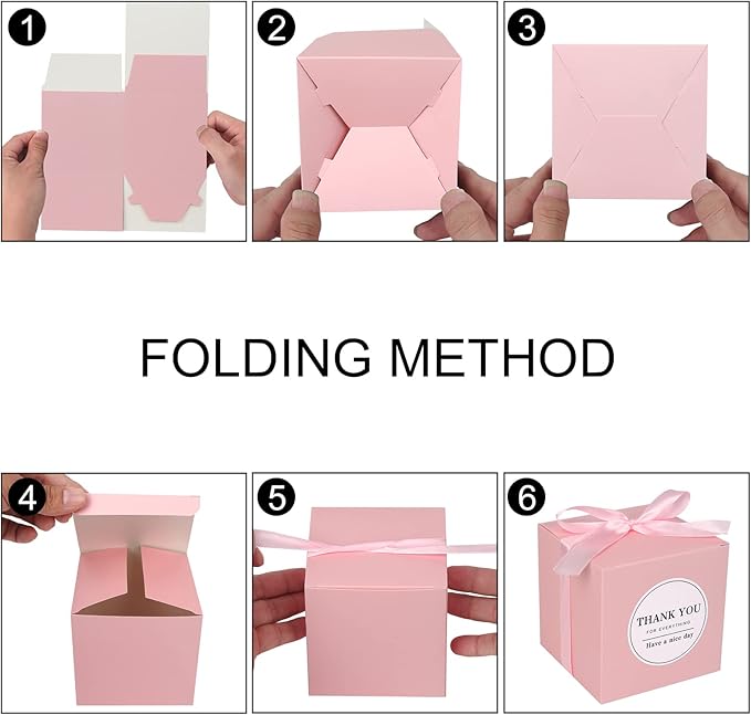 COTOPHER Small Gift Boxes 60 Pack 4x4x4 inches Pink Gift Boxes - Image 6