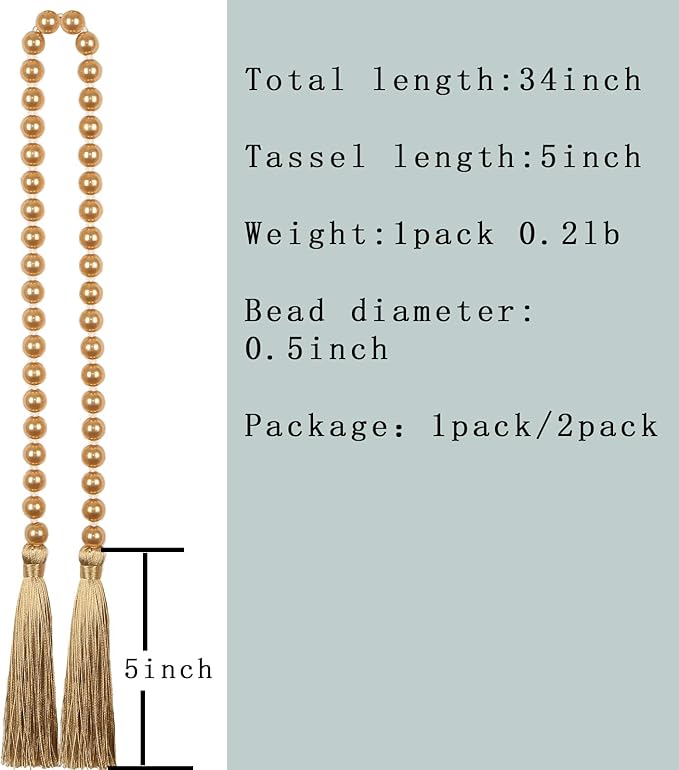 Fenghuangwu 34 Inch Pearl Glass Bead Garland - Image 2