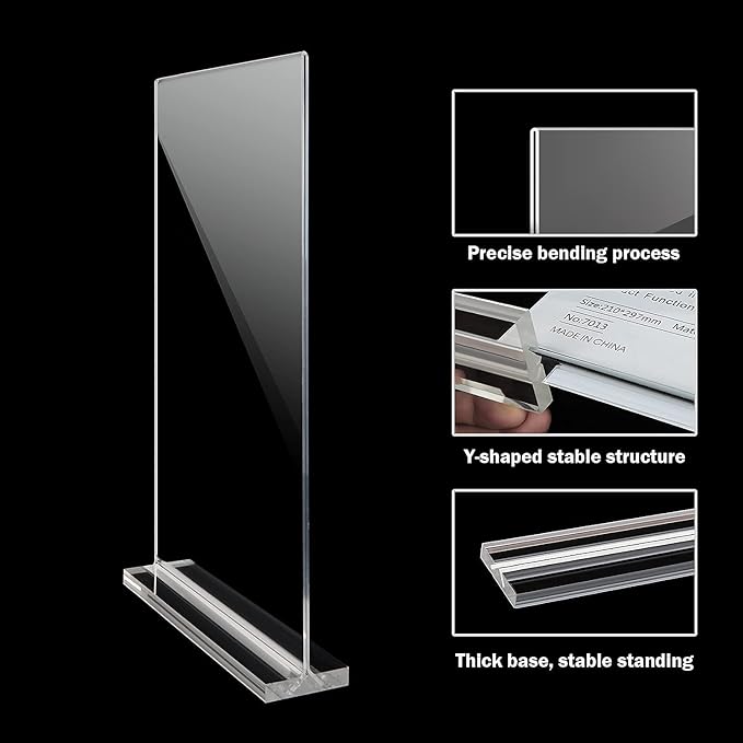 Acrylic Sign Holder 8.5 x 11-Acrylic T-Shaped Desktop Display Stand, Sign Holder - Image 5