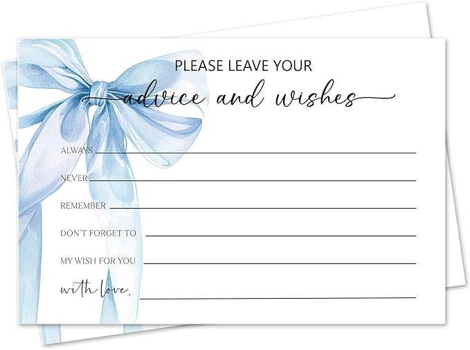 Blue Bow Advice and Wishes Card, Advice Cards by mermermu