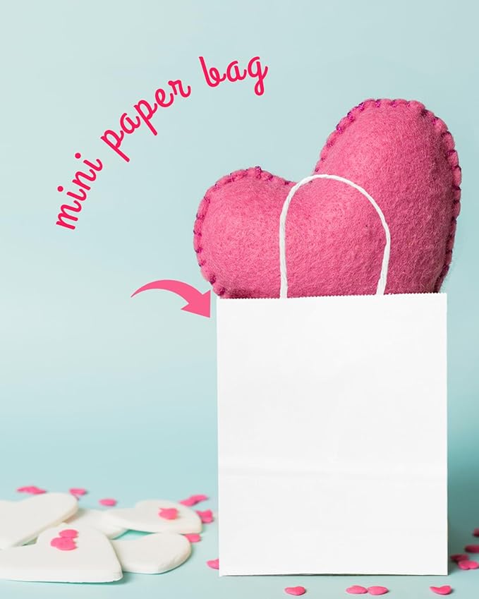 Bakepacker 100 Pcs White Mini Paper Gift Bags - Image 6