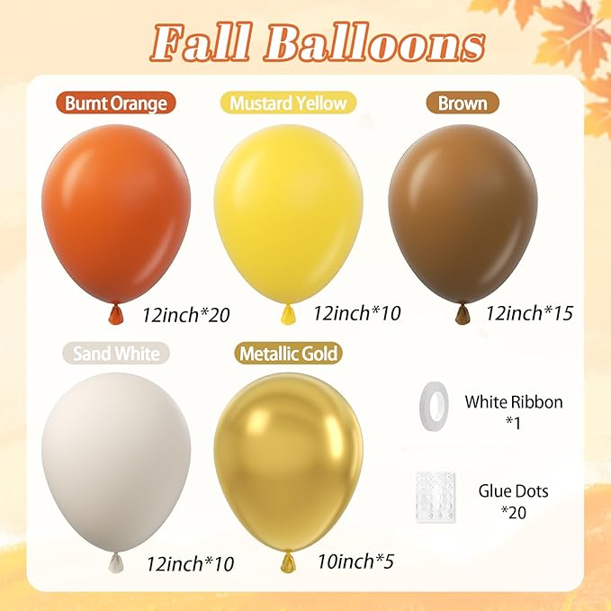60pcs Fall Balloons Thanksgiving Balloons 12inch - Image 2