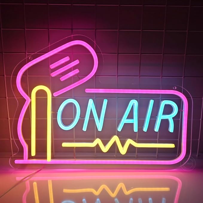 Planzo On Air Neon Sign for Live Studio Broadcasting Room Radio Station Bedroom - Image 3