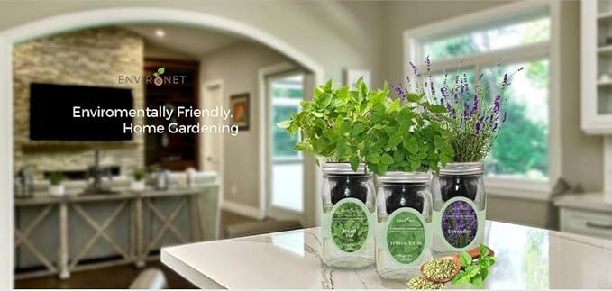 Hydroponic Herb Growing Kit Set, Self-Watering Mason Jar Herb Garden Starter - Image 6