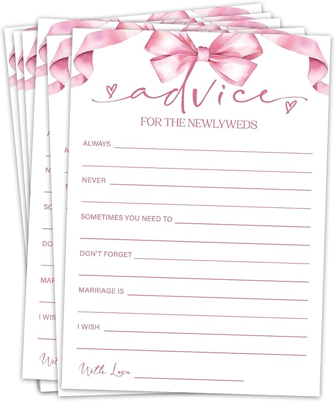 Advice Cards for Bridal Shower, Bridal Shower Games Engagement Party Wedding by Unknown