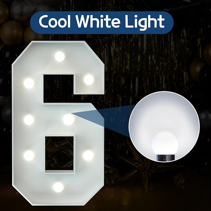 Marquee Numbers 3 Feet Tall Big Light Up Numbers 6th 16th 60th Happy Birthday - Image 2