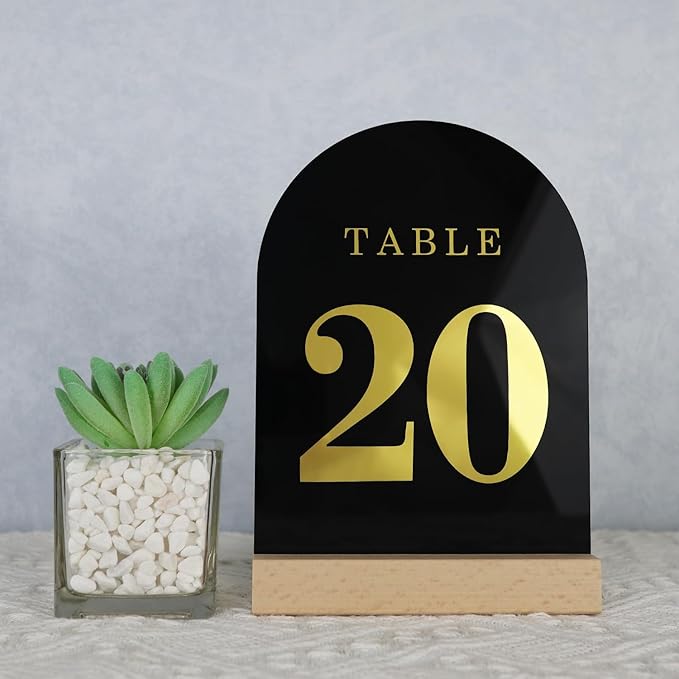 Wedding Table Numbers 1-20, Acrylic Arch Signs - Image 2