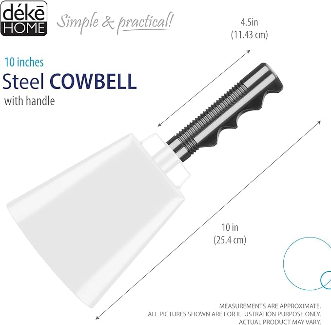 Deke Home - 2 Pack 10 Inch Steel Cowbells - Image 5