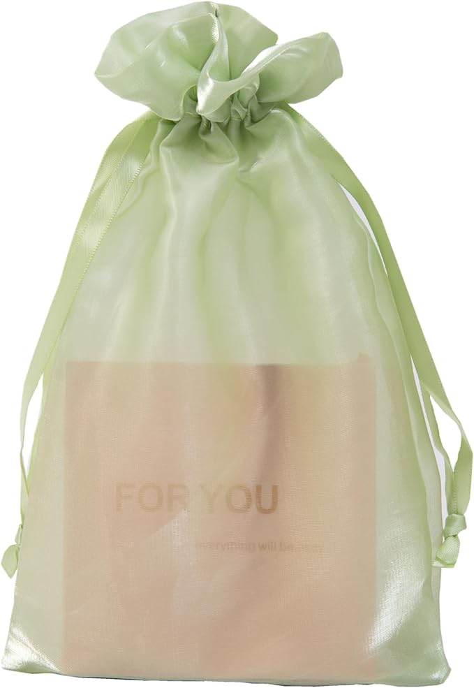 QIANF 20 Pcs Light Green Organza Bags 6X9 inch - Image 5