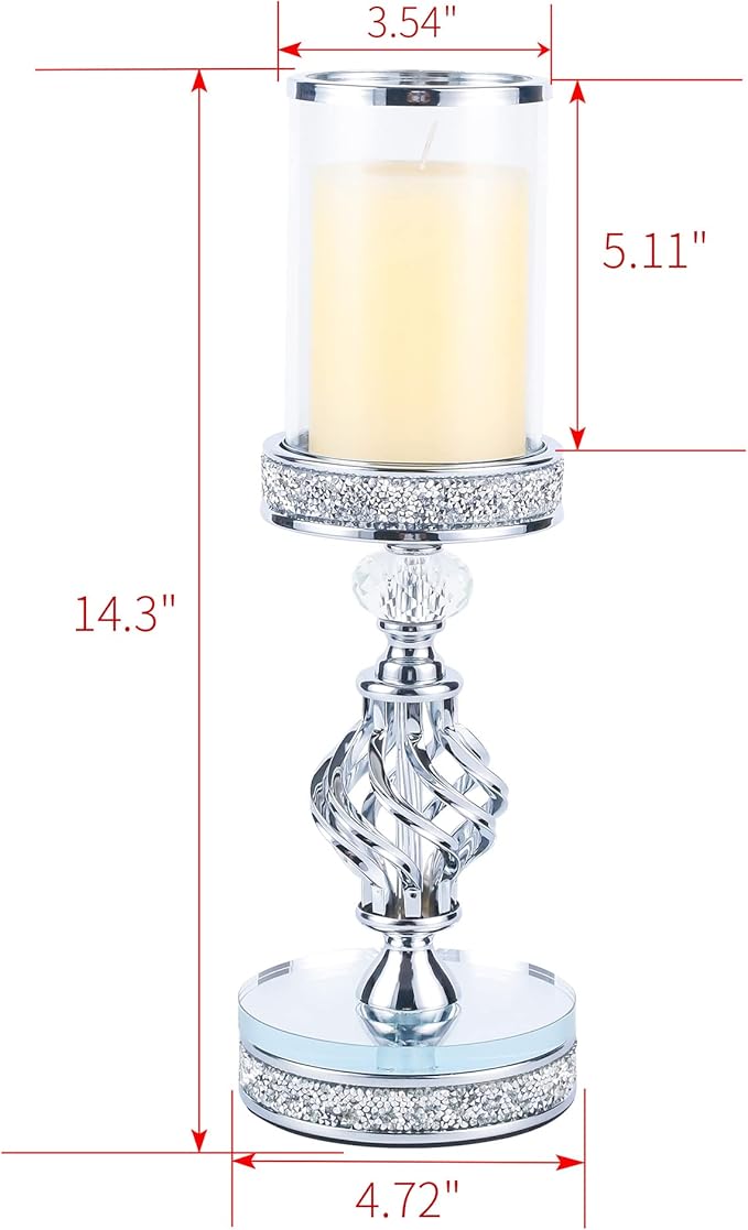 Hanjue Crystal Candle Holders for Pillar Candle, Metal Crystal Candle Holder - Image 5