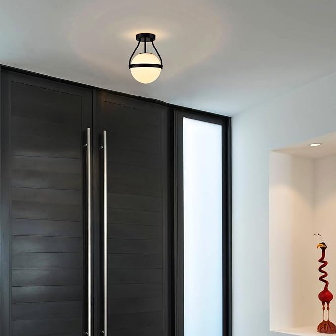 HOLKIRT Modern Globe Semi Flush Mount Ceiling Light, Mid Century Kitchen Light - Image 2