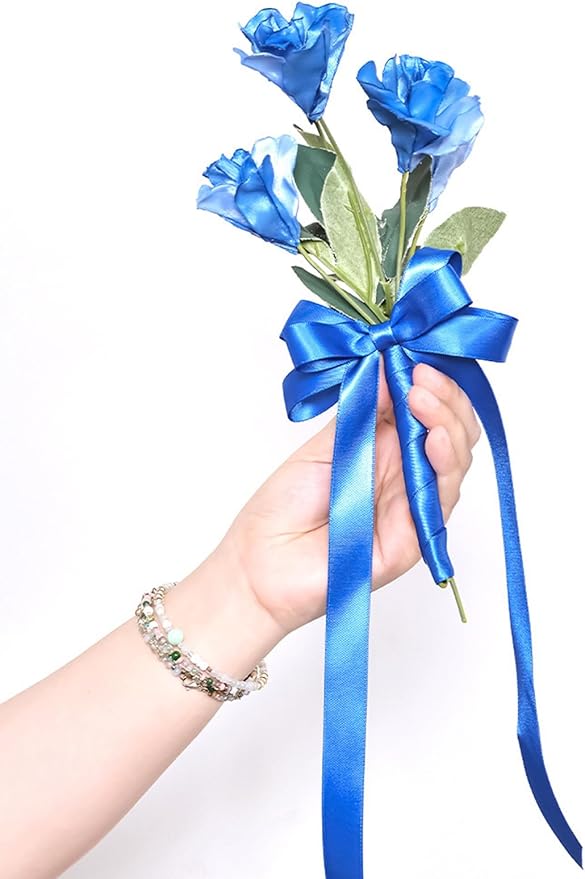1/2" x 50 Yards Royal Blue Satin Ribbon Single Faced Fabric Ribbons - Image 3