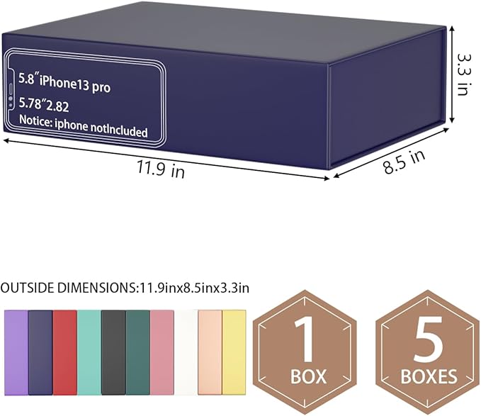 Blue Gift Boxes 11.9" x 8.5" x 3.3" - Image 2