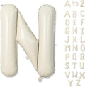N Letter Balloons Cream, 40 Inch Alphabet Foil Word Balloon, Large Mylar by Lingqiang