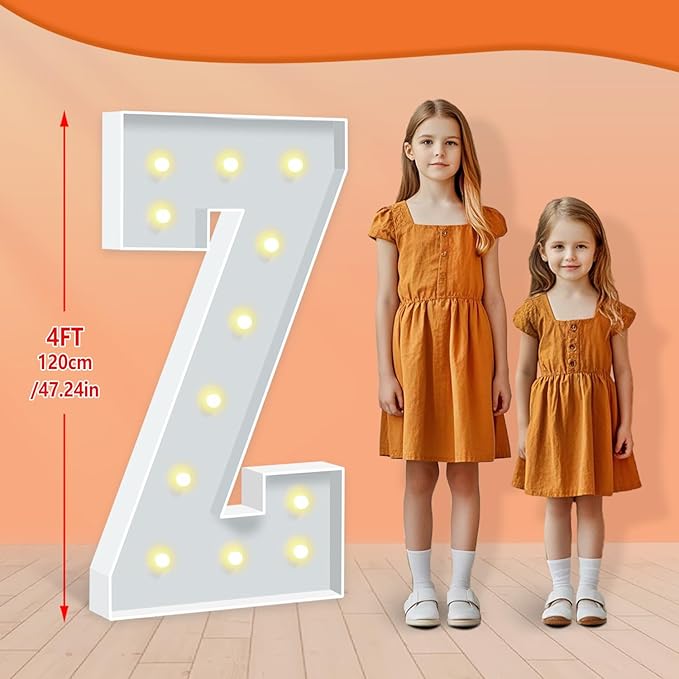 4FT Marquee Light Up Letters, Large Light Up Letters Z, Marquee Letter 3 Feet - Image 2
