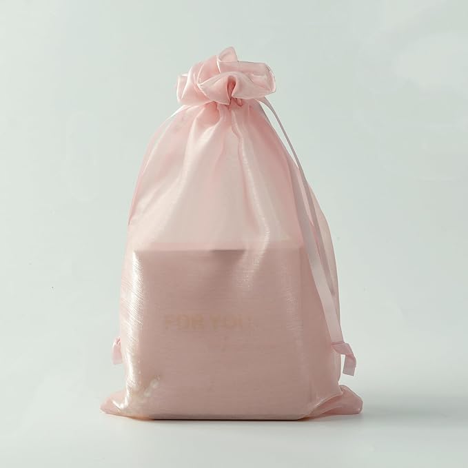 QIANF 20 Pcs Pink Small Organza Bags 6X9 inch - Image 4