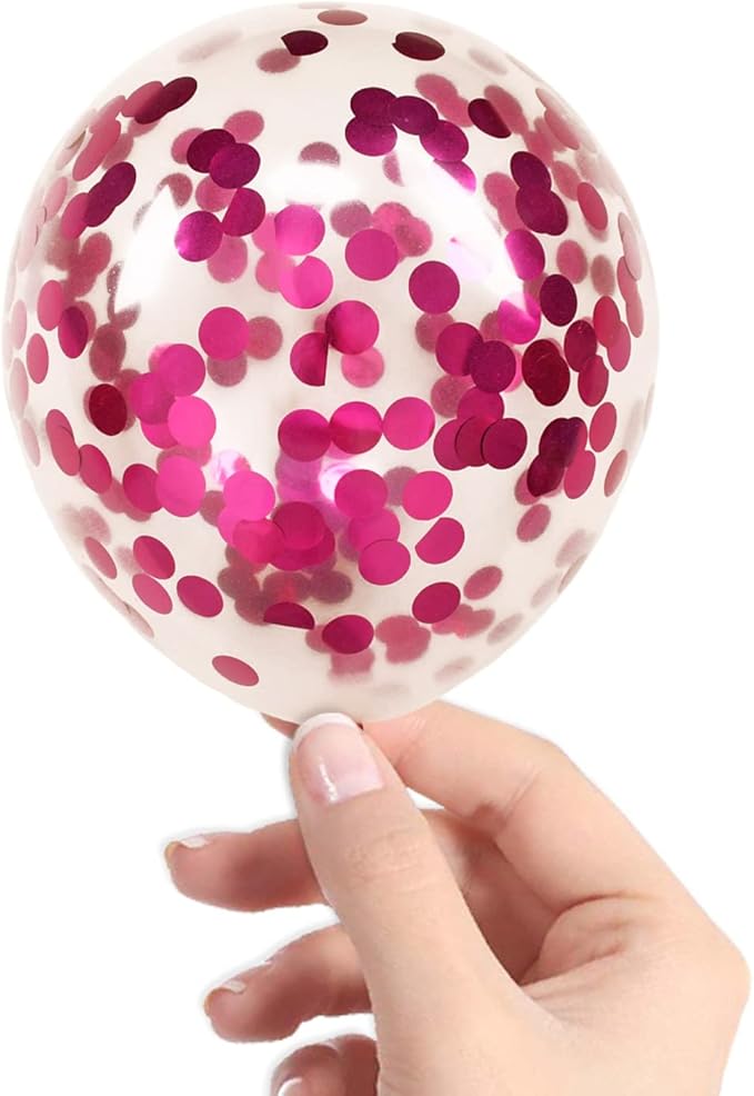 Hot Pink Confetti Balloons by VHUWE